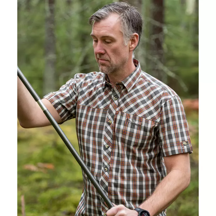 Pinewood Cliff Kurzärmeliges Hemd, Grün/Orange, Herren, Mittel Khaki/bronze 3 Pinewood Cliff Kurzärmeliges Hemd, Grün/Orange, Herren, Mittel Khaki/bronze – Bild 3