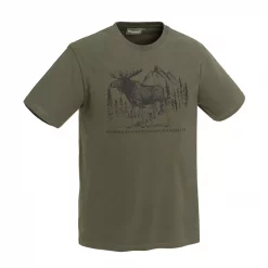 Pinewood Moose T-Shirt, Grün, Herren, Dark Terracotta