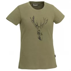 Pinewood Red Deer Damen T-Shirt, Hunting Olive -Günstiges Pinewood Geschäft 125270 7900 10 1