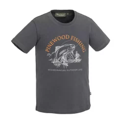 Pinewood Fish T-Shirt Für Kinder, Dunkel Anthrazit