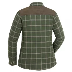 Pinewood Prestwick Exclusive Damenhemd, Moosgrün/Dunkelbraun, Wildleder Braun/orange -Günstiges Pinewood Geschäft 129192 20