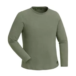 Pinewood Peached Langärmliges Damen T-Shirt, Mittelgrün, Smoke Schwarz