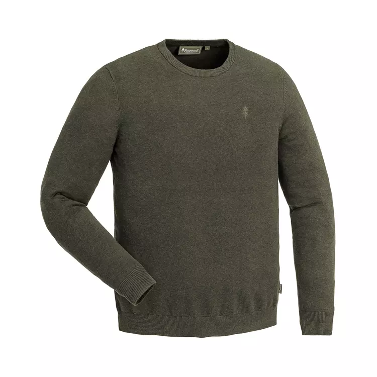 Pinewood Värnamo Crewneck Strick Pullover, Grün Melange, Herren, Mole Melange 3 Pinewood Värnamo Crewneck Strick Pullover, Grün Melange, Herren, Mole Melange – Bild 3
