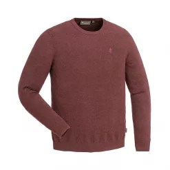 Pinewood Värnamo Crewneck Strick Pullover, Dunkles Kupfer Melange, Herren