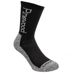 Pinewood Jagdstrümpfe Coolmax®, Mittellang, 2er-Pack, Schwarz/Grau, Herren